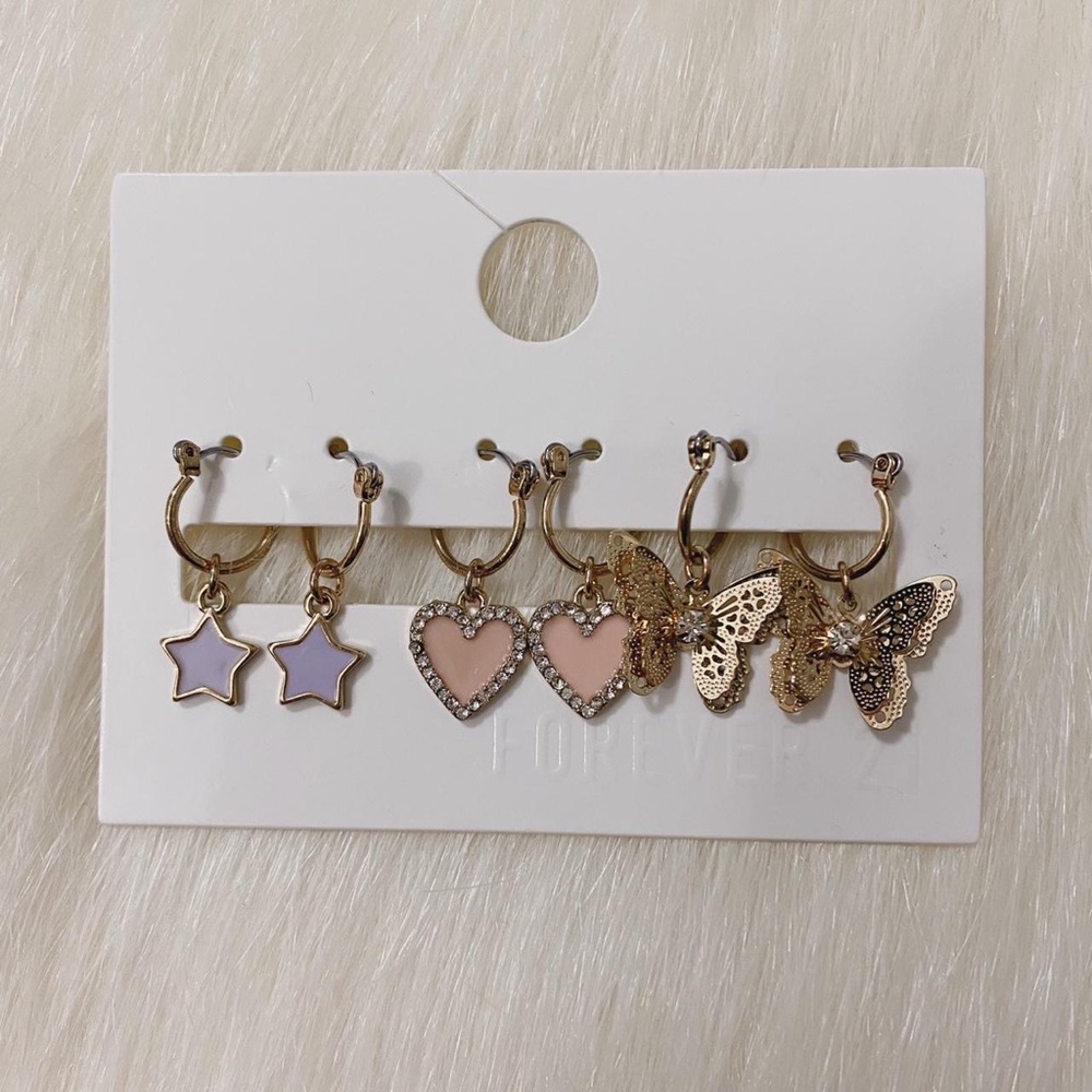 3 pack gold hoop earrings